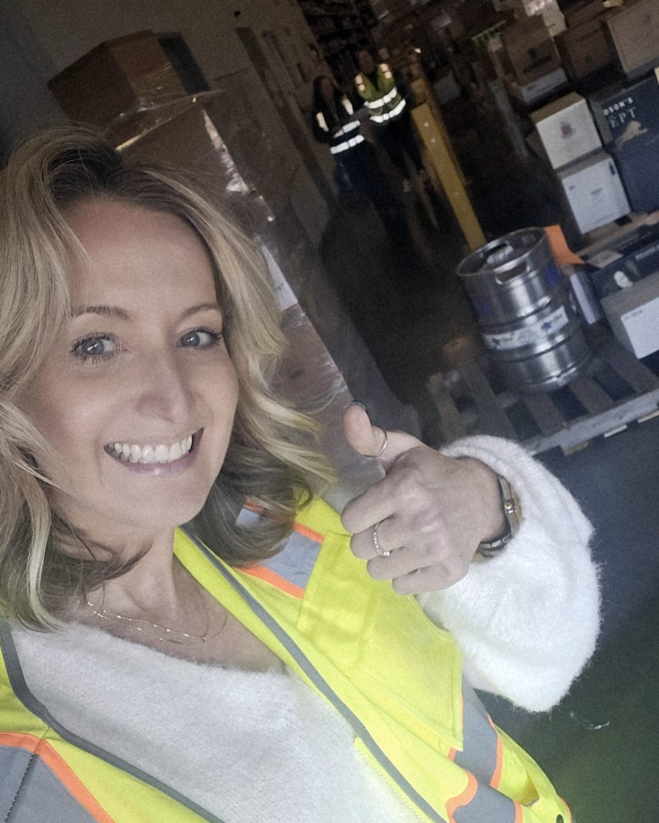 Alexis Thomas in a Breakthru Beverage warehouse
